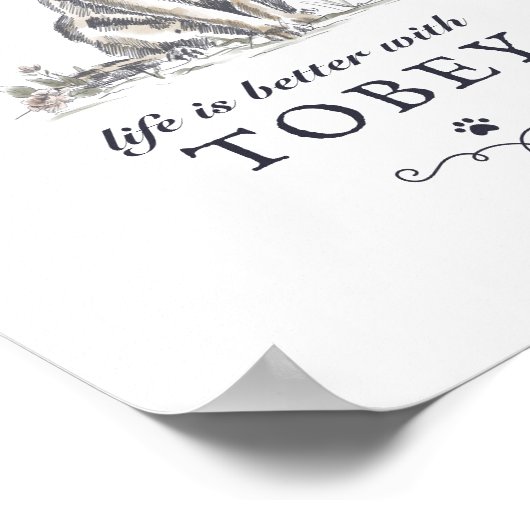 Golden Retriever Life'sBetter With Custom Dog Name Poster (Hoek)