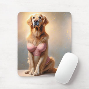 Golden Retriever Lingerie Model Muismat