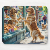 Golden Retriever Looking Into a Bakery Window Muismat (Voorkant)