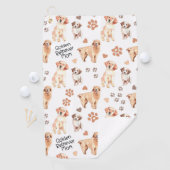 Golden Retriever Mam Pattern Golfhanddoek (Insitu)