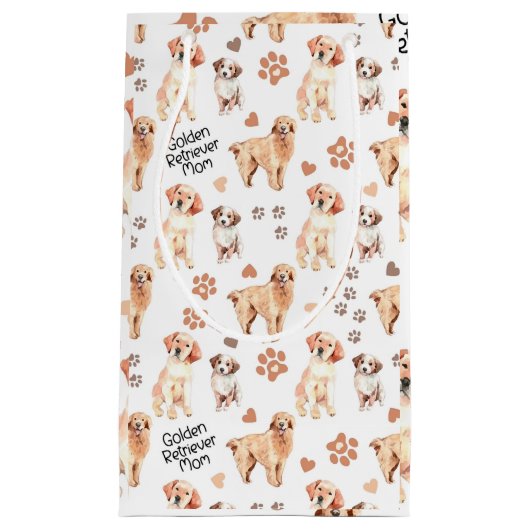 Golden Retriever Mam Pattern Klein Cadeauzakje (Voorkant)