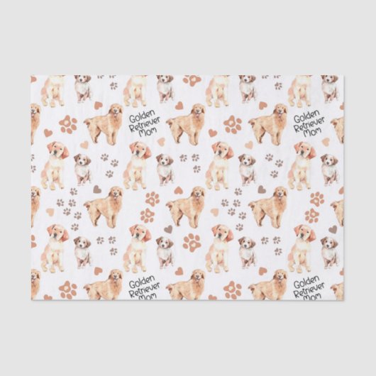 Golden Retriever Mam Pattern Tissuepapier (Voorkant)