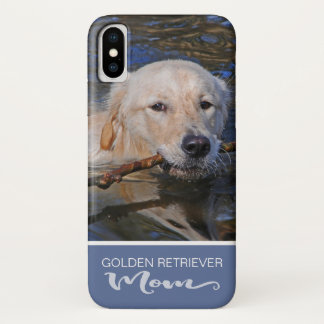 Golden Retriever mama voegt je foto toe iPhone X Hoesje