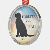 Golden Retriever Memorial Custom Name Silhouette Metalen Ornament (Links)