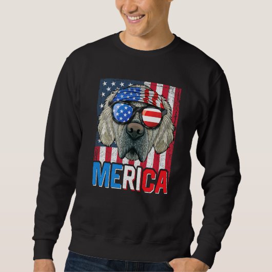 Golden Retriever Merica Vlag 4 juli Hond Ameri Trui (Voorkant)