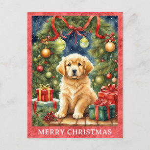 Golden Retriever Merry Christmas Schattigee Puppy Briefkaart