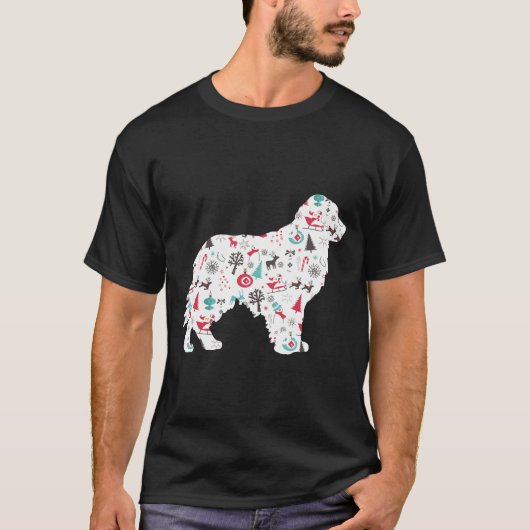 Golden Retriever Merry Kerstmis Pajama Mannen T-shirt (Voorkant)