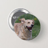 Golden Retriever met 1 Ronde Button 5,7 Cm (Voorkant /achterkant)