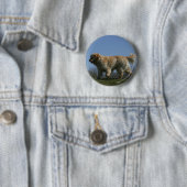 Golden Retriever met 3 Ronde Button 5,7 Cm (In situ)