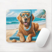 Golden Retriever met duikuitrusting Muismat (Met muis)