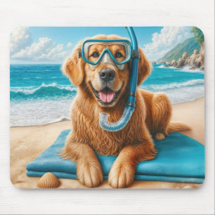 Golden Retriever met duikuitrusting Muismat