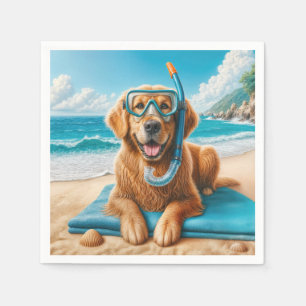 Golden Retriever met duikuitrusting Servet