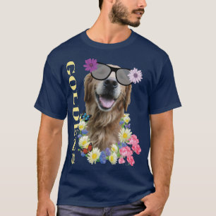 Golden Retriever met Flowered Sunbrit T-Shirt