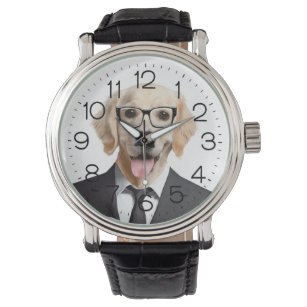 Golden Retriever met Glasses Watch Horloge