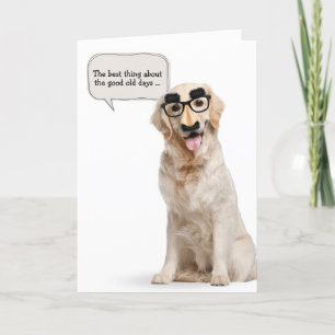 Golden Retriever met grappige maskerverjaardag Kaart
