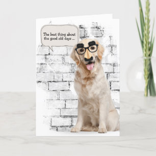 Golden Retriever met grappige maskerverjaardag Kaart