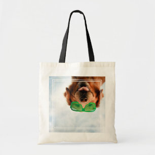 Golden Retriever met groene zonnebril Tote Bag