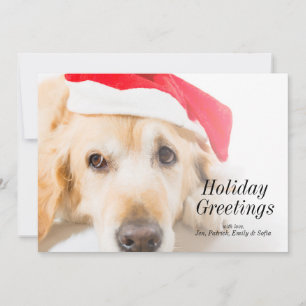 Golden retriever met het Pet van Kerstmis Feestdagenkaart