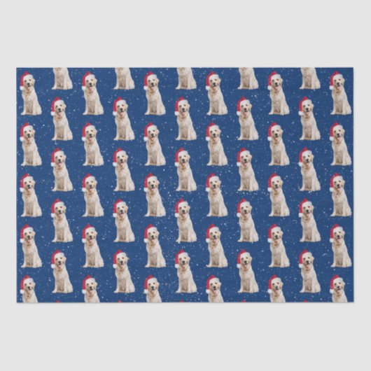 Golden Retriever met kerstPet Tissuepapier (Voorkant)