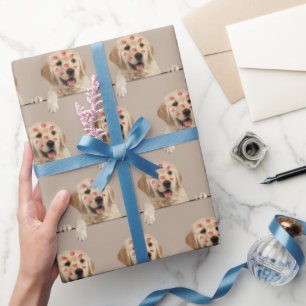 Golden Retriever met Lipstick Kisses Cadeaupapier
