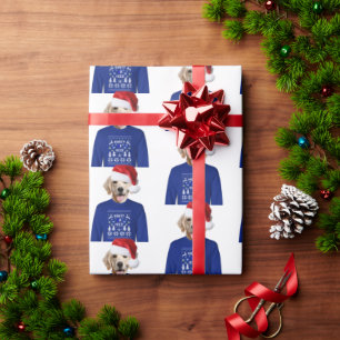 Golden Retriever met lomp-papier Cadeaupapier
