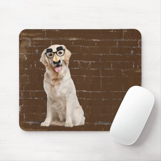 Golden Retriever met Muismat van grappig masker (Met muis)