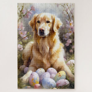 Golden Retriever met paaseieren Legpuzzel