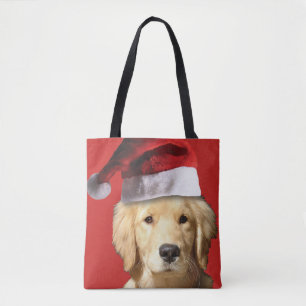 Golden Retriever met Pet voor de kerstman Draagtas