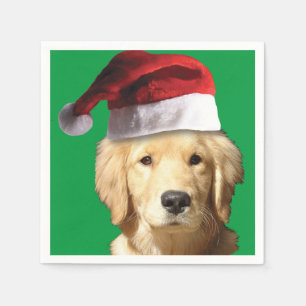 Golden Retriever met Pet voor de kerstman Servet