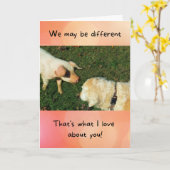 Golden Retriever met Pig Funny Jubileum Kaart (Gele Bloem)