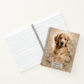 Golden Retriever met Rozen Notitieboek (Binnen)
