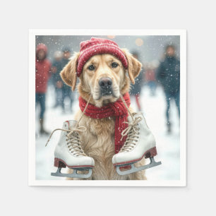Golden Retriever met Schaatsen Servet