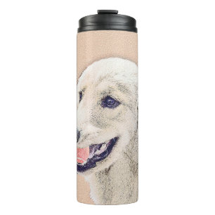 Golden Retriever met Tennis Ball Painting Dog Art Thermosbeker