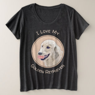 Golden Retriever met Tennis Ball-schilderkunst Grote Maat T-shirt