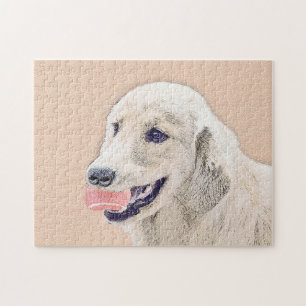 Golden Retriever met Tennis Ball-schilderkunst Legpuzzel