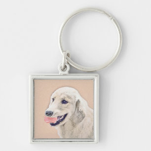 Golden Retriever met Tennis Ball-schilderkunst Sleutelhanger