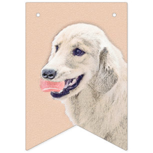 Golden Retriever met Tennis Ball-schilderkunst Vlaggetjes