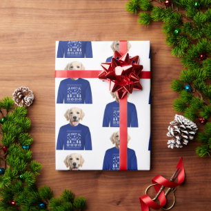 Golden Retriever met Ugly Sweater Cadeaupapier