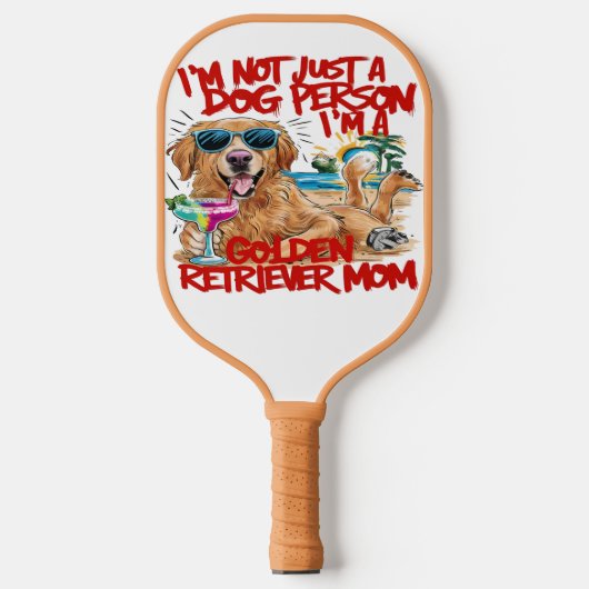 Golden Retriever met zonnebril en Drink Pickleball Paddle (Voorkant)