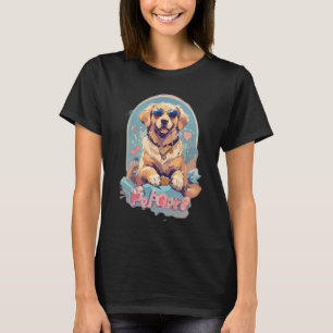 Golden retriever met zonnebril t-shirt