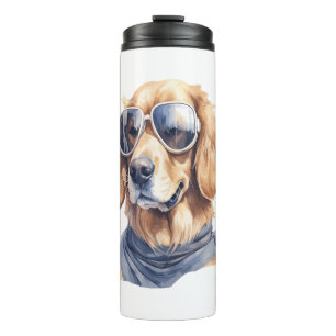 Golden Retriever met zonnebril Thermosbeker