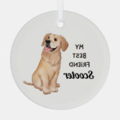 Golden Retriever Mijn beste vriend - aangepaste na Glas Ornament (Achterkant)