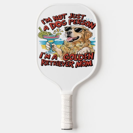 Golden Retriever Moeder Cartoon Pickleball Paddle (Voorkant)