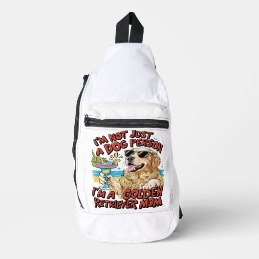 Golden Retriever Moeder Cartoon Sling Bag (Voorkant)