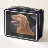 Golden Retriever Monogrammed Metal Lunch Box (Achterkant)
