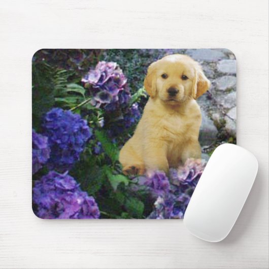 Golden Retriever Mousepad Hydrangea Muismat (Met muis)