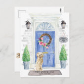 Golden Retriever Moving Announcement Briefkaart (Voorkant / Achterkant)