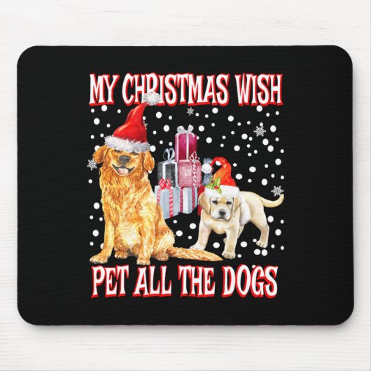 Golden Retriever My Christmas Wish Pet All The D Muismat (Voorkant)