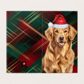 Golden Retriever Noël Vert Rouge Vacances Plaid (Outside Unfolded)