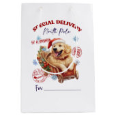 Golden Retriever Noordpool Delivery Medium Cadeauzakje (Voorkant)